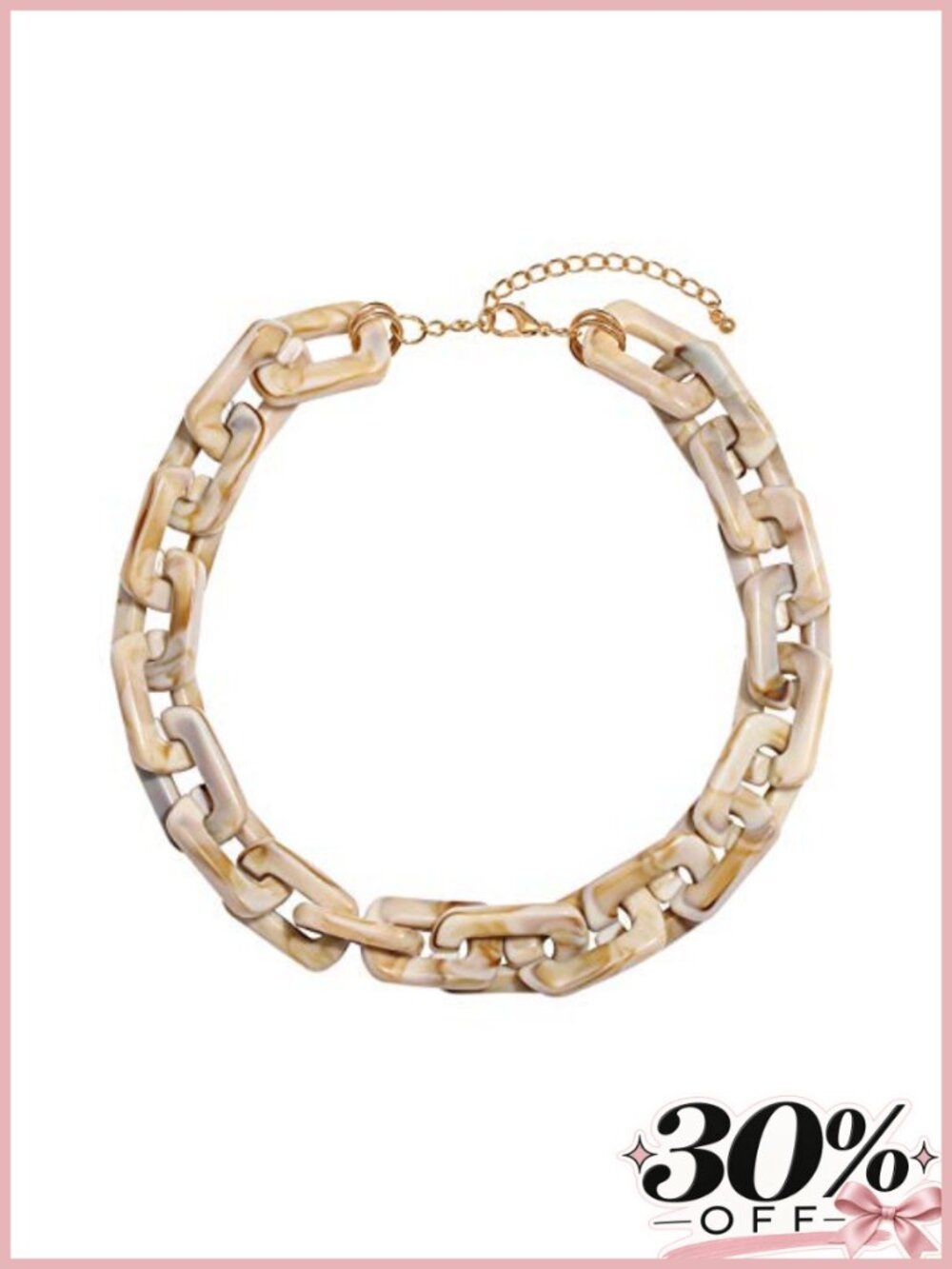 YAHPERN Acrylic Resin Chunky Chain Collar Necklace Statement Layering Jewelry